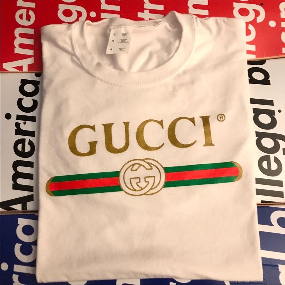 Vintage Gucci t shirt tee new white XL
